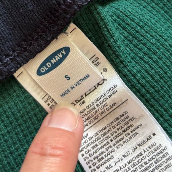 Old Navy Pajama Set New Pants & Top Green Blue Checkered Womens Size Small - Picture 6 of 7